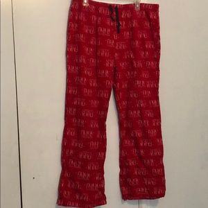 A pair of red Tommy Hilfiger pajama pants
